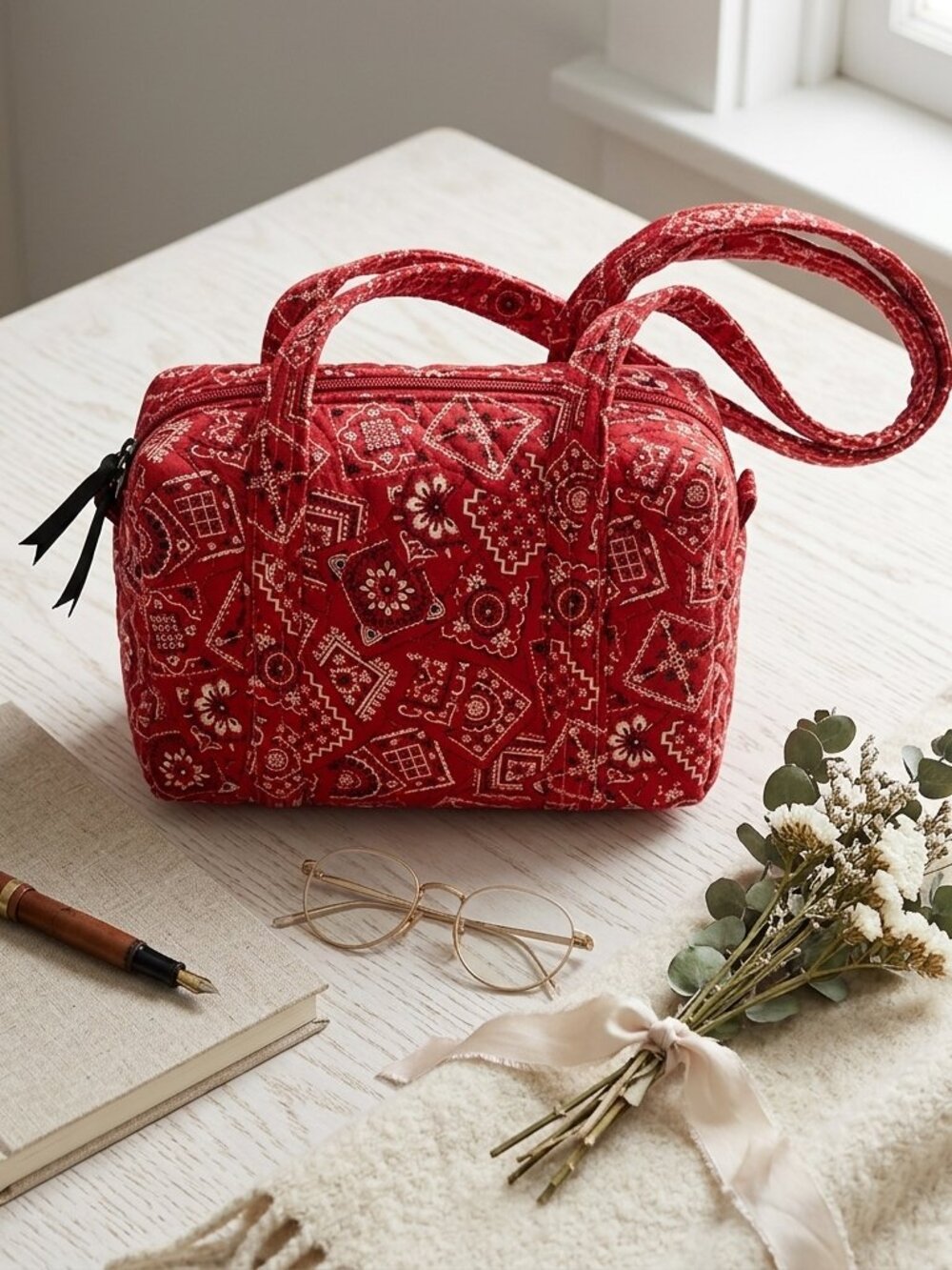Red Bandana Paisley Tote